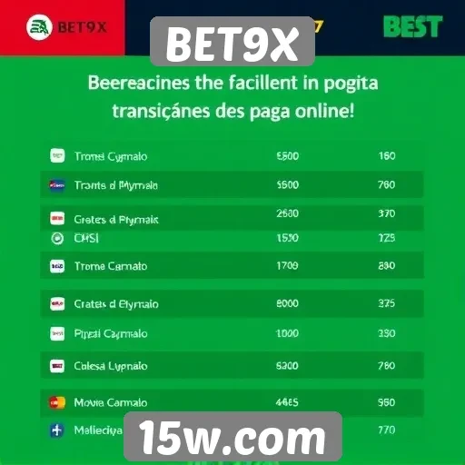 Avaliação das opções de pagamento no BET9X